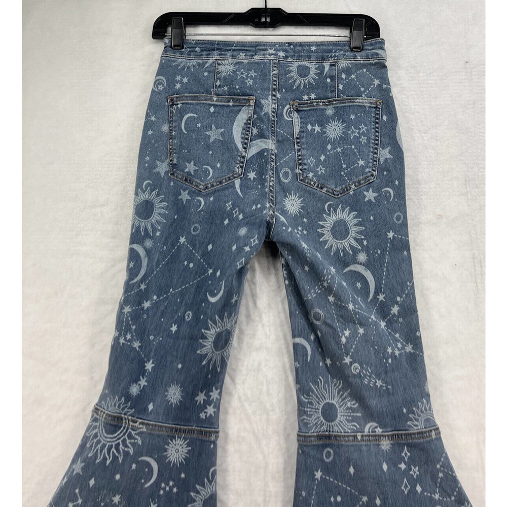 Free People Just Float On Printed Flare High Rise Jeans - Picture 6 of 9